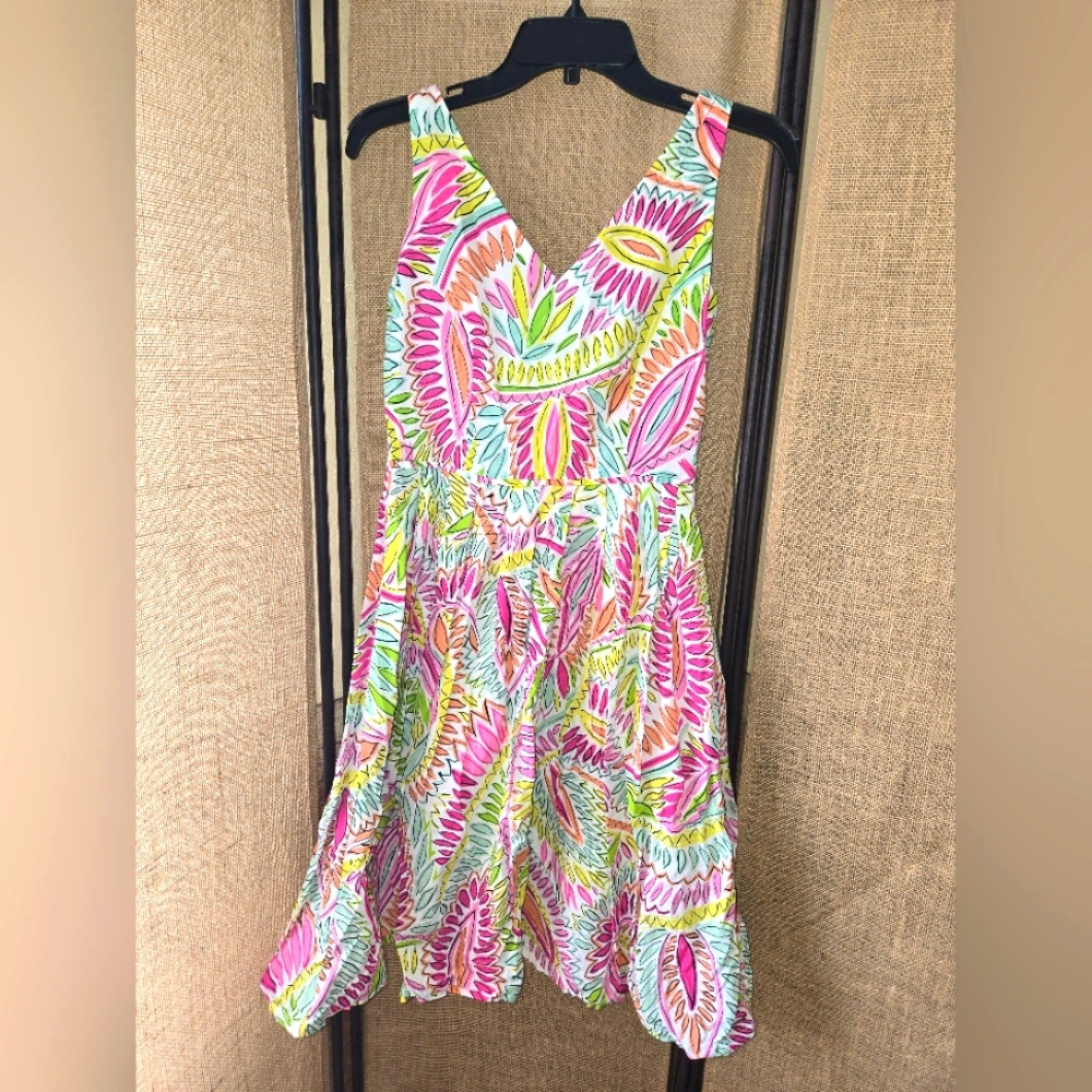 Women's Tahari Arthur S Levine Vibrant Multicolor Pleated Skirt Dress Size 4 - Picture 1 of 14